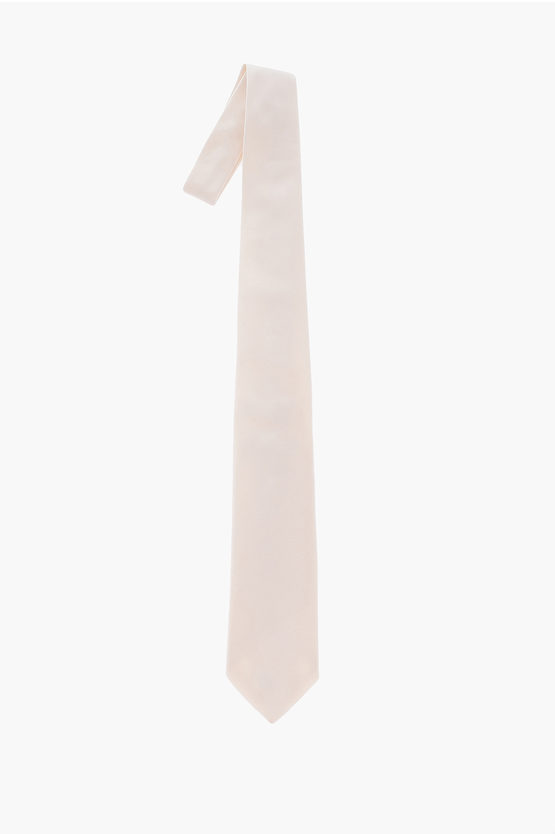Corneliani Solid Color Satin Tie In Neutral
