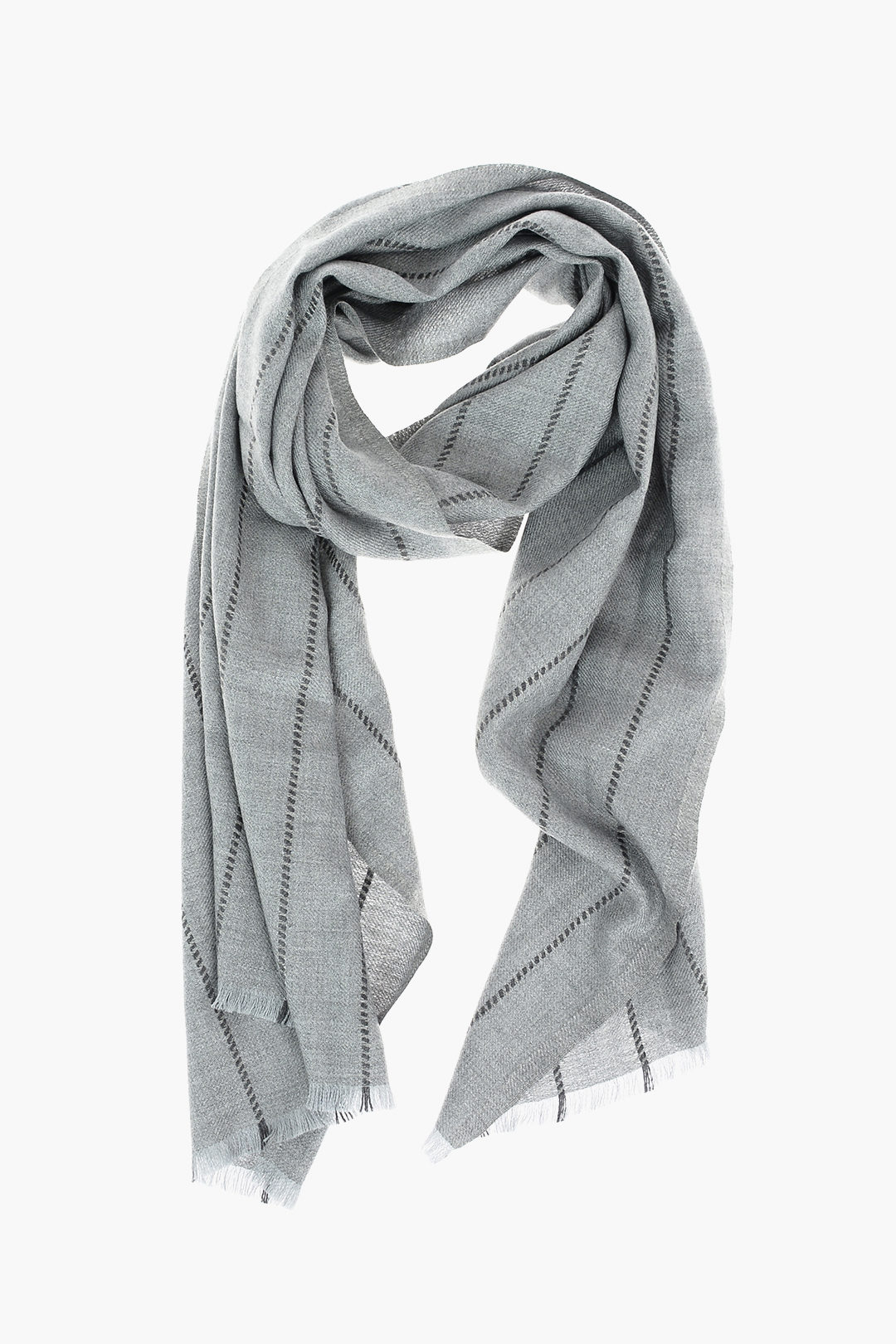 Pure ribbed cashmere scarf