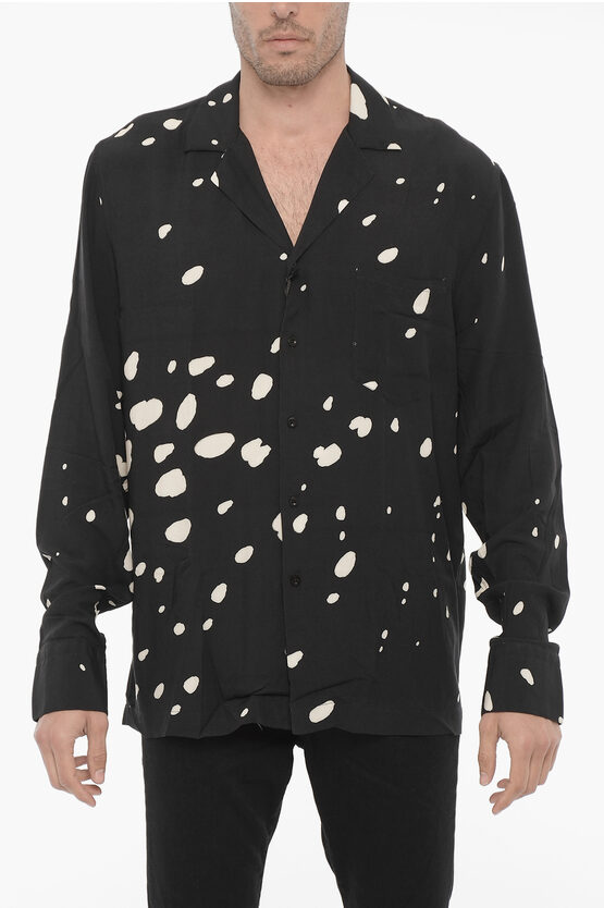 Benevierre Solid Color Sequence Shirt With Contrasting Spots In Black