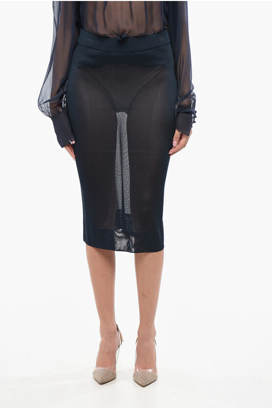 Saint Laurent Solid Color Sheer Longuette In Multi