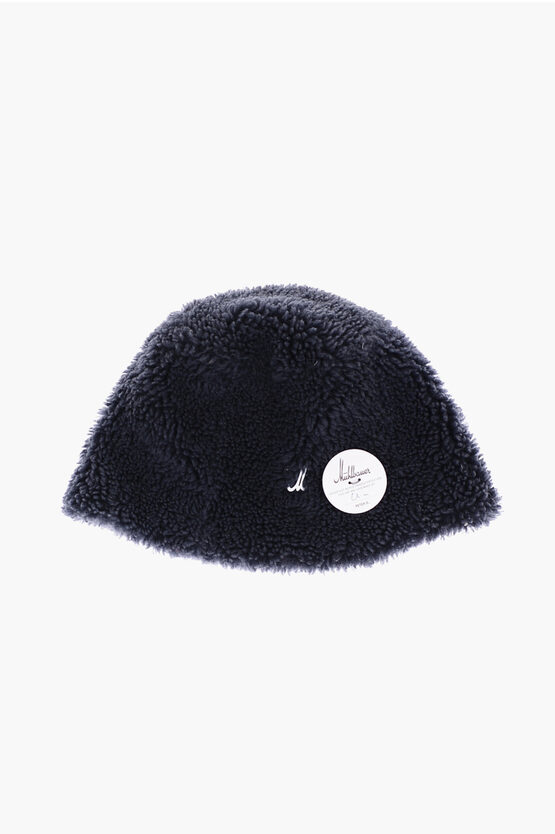 Muhlbauer Solid Color Sherpa Wool Bucket Hat In Black