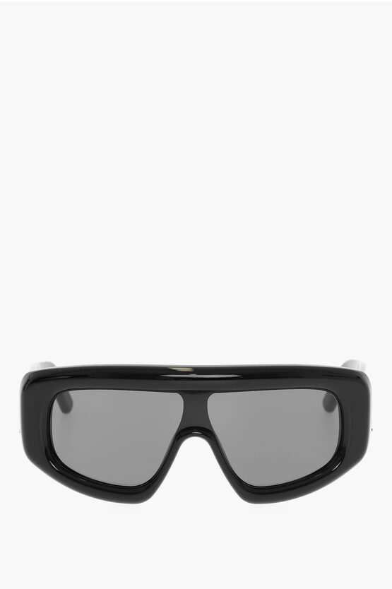 Shop Palm Angels Solid Color Shield Sunglasses With Silver-tone Details