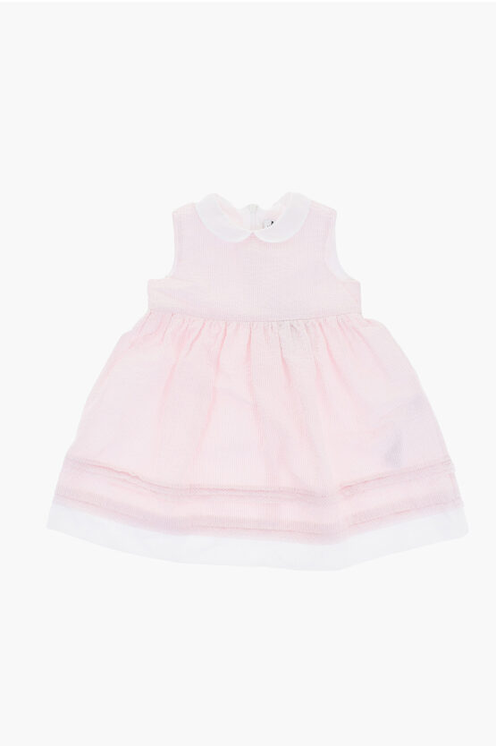 Il Gufo Solid Color Shirt Dress With Back Zip In Pink