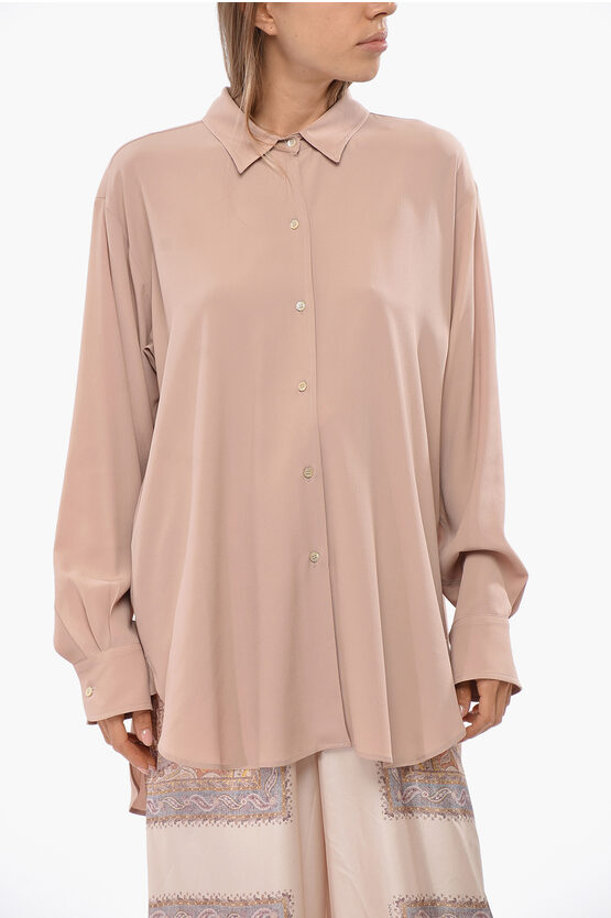 Fit Solid Color Shirt With Classic Collar In Brown