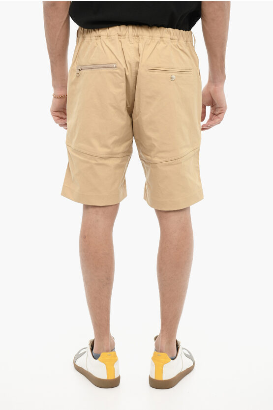 Woolrich Solid Color Shorts With Elastic Waistband In Gold
