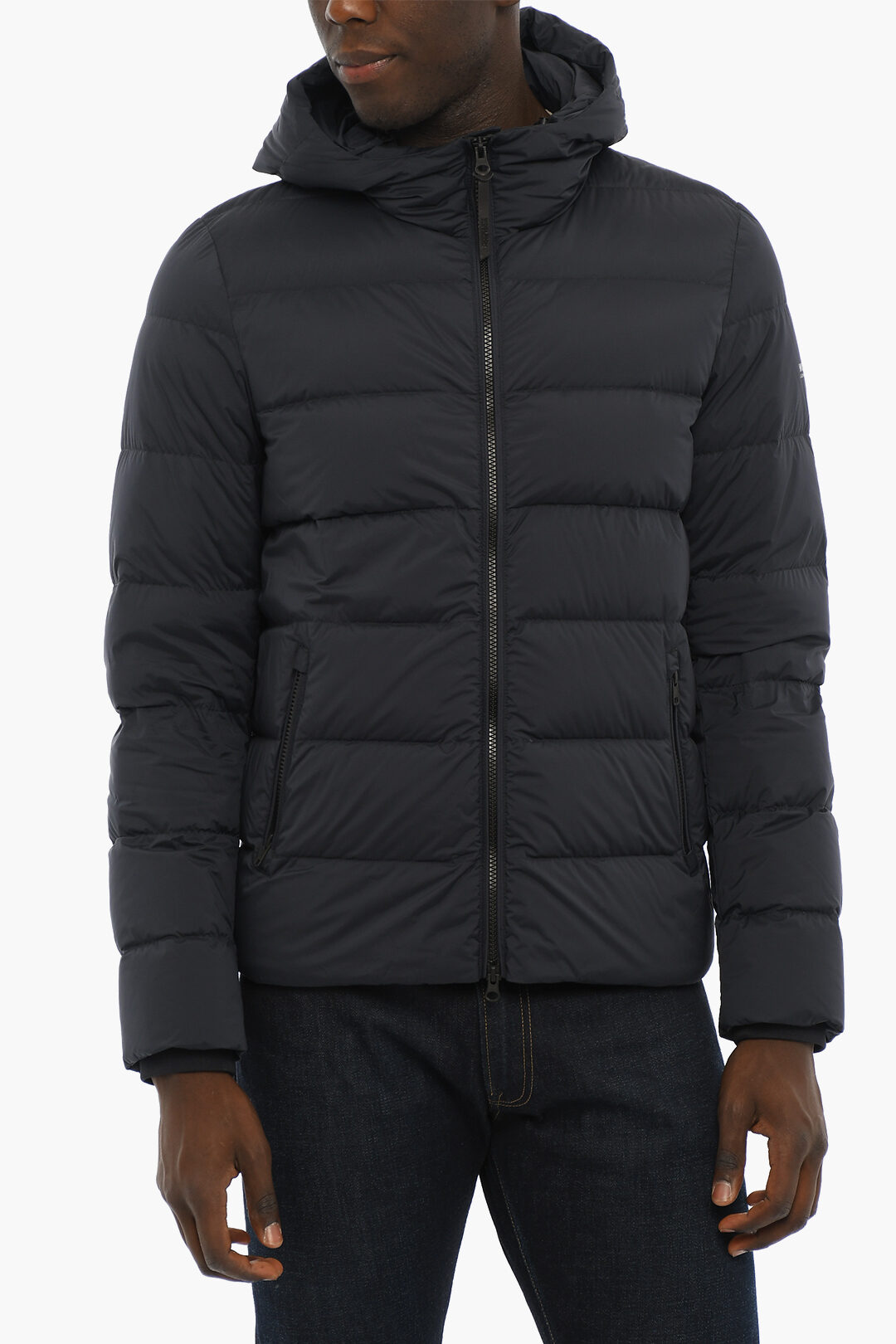 Woolrich Solid Color SIERRA Down Jacket with Hood men - Glamood Outlet