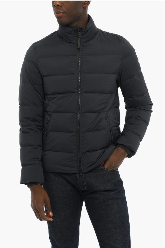 Woolrich Solid Color Sierra Down Jacket With Zip Closure In Blue