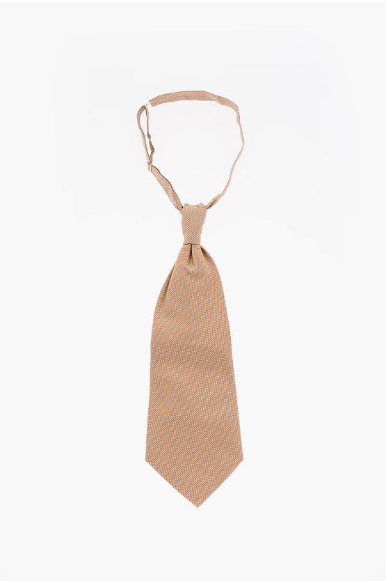 Corneliani Solid Colour Silk Ascot Tie In Gold