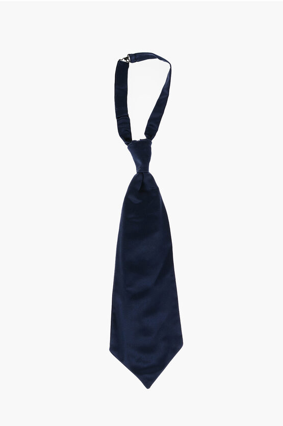 Corneliani Solid Colour Silk Ascot Tie In Blue