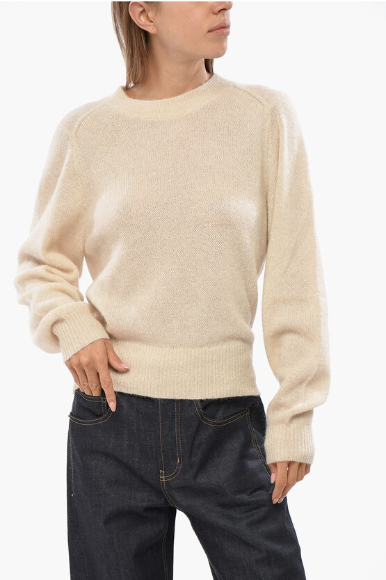 Isabel Marant Solid Color Silk Blend Luisa Crew-neck Sweater In Brown