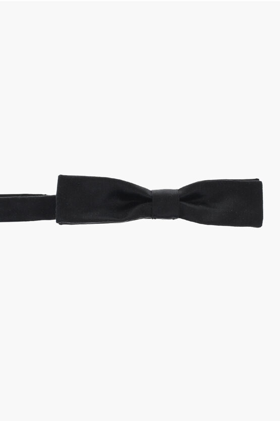 Dsquared2 Solid Color Silk Bow Tie In Black