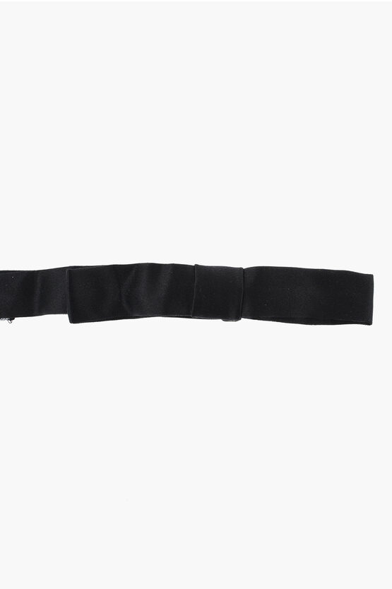 Dsquared2 Solid Color Silk Bow Tie In Black