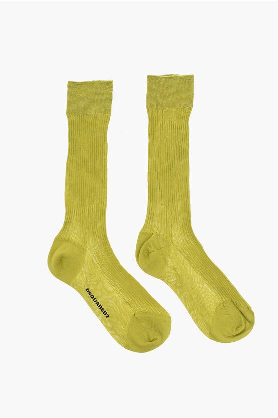 Dsquared2 Solid Color Silk Long Socks