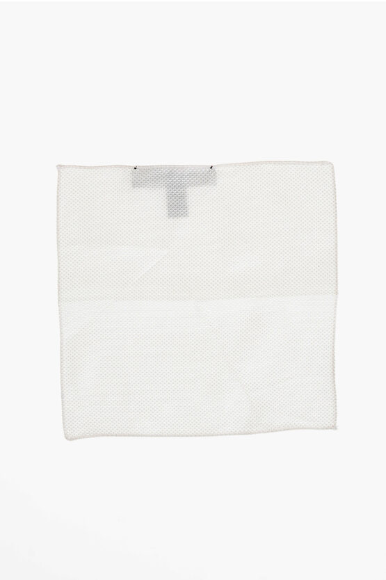 Dsquared2 Solid Color Silk Pocket Square With Micro Patterns Grösse Unica