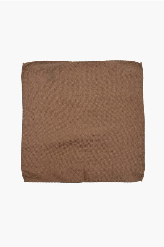 Dsquared2 Solid Color Silk Pocket Square In Brown