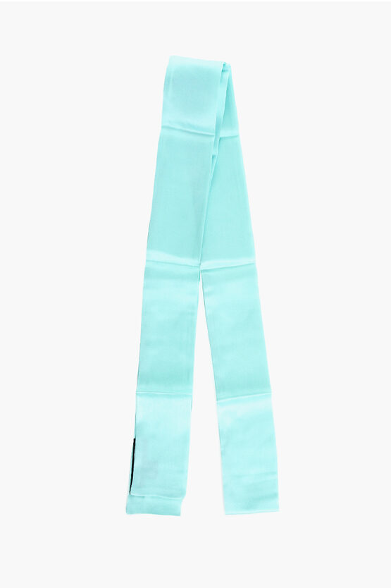 Dsquared2 Solid Color Silk Slim Foulard In Blue