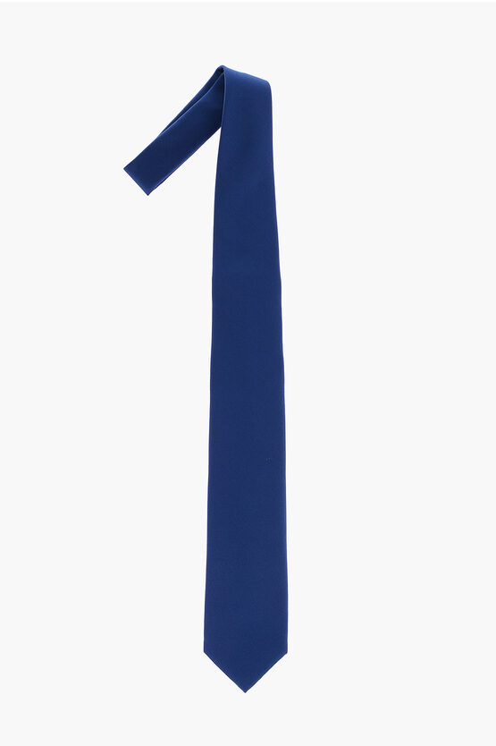Marzullo Solid Colour Silk Tie In Blue