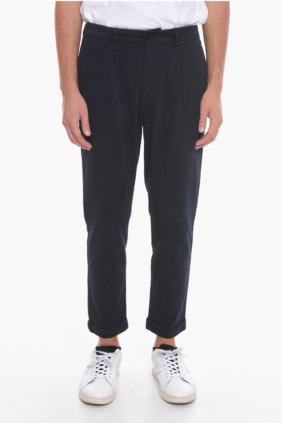 Original Vintage Style Solid Color Single-pleat Pants With Belt Loops In Black