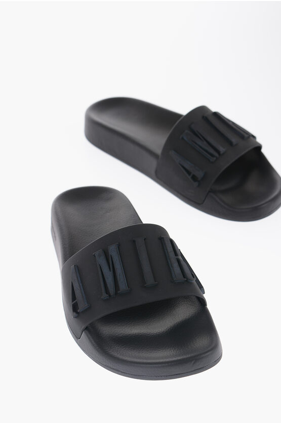 AMIRI SOLID COLOR SLIDES WITH EMBOSSED LOGO