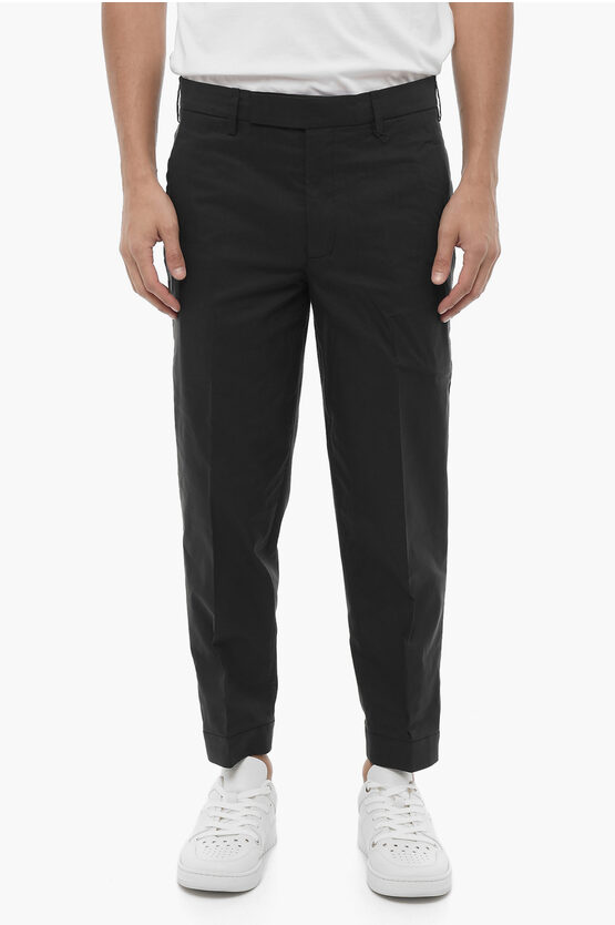 Neil Barrett Solid Color Slim Fit Chino Pants With Adjustable Ankle