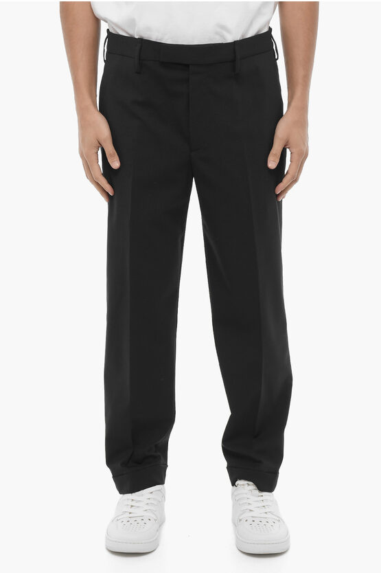 Neil Barrett Solid Color Slim Fit Chino Pants With Adjustable Ankle