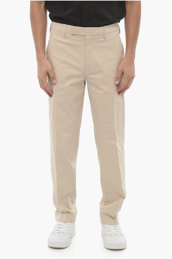 Neil Barrett Solid Color Slim Fit Chino Pants In Neutral