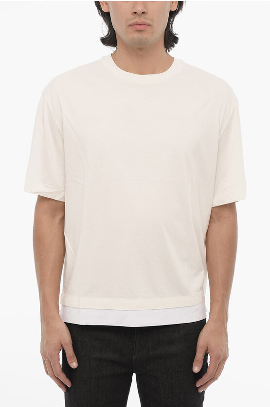 Neil Barrett Cotton Crew-neck T-shirt With Eyelets Details