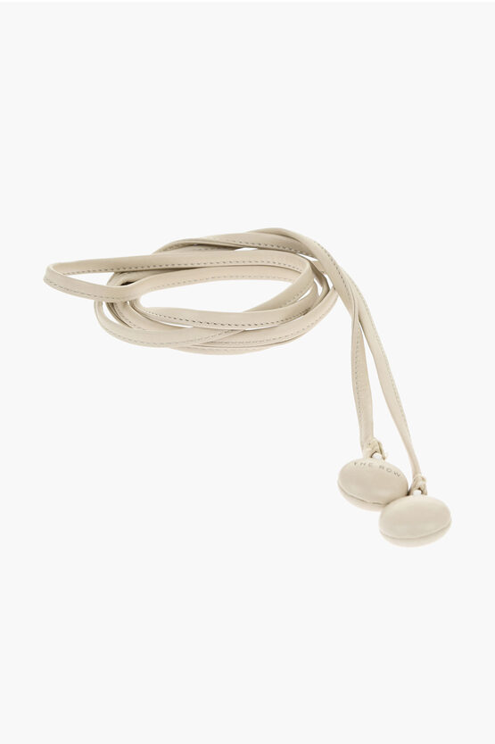 The Row Solid Color Slim Fit Leather Belt 10mm