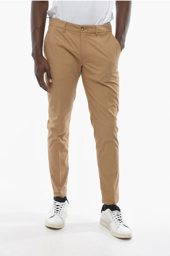 Cruna Solid Colour Slim Fit Newtown Chino Trousers In Neutral