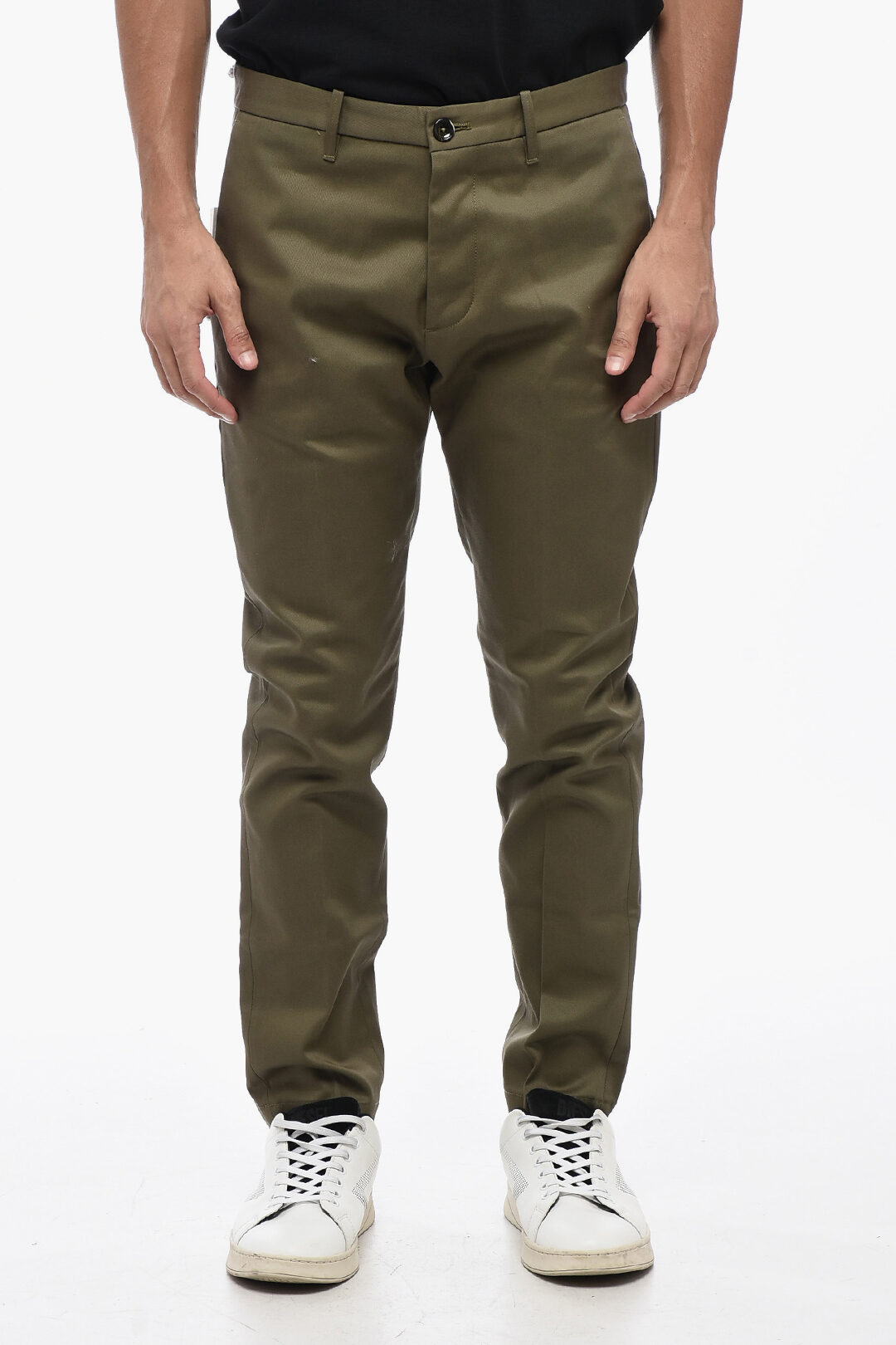 Nine In The Morning Solid Color Slim Fit Pants with Belt Loops men  