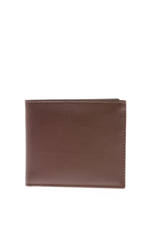 Corneliani Solid Color Soft Leather Wallet In Brown