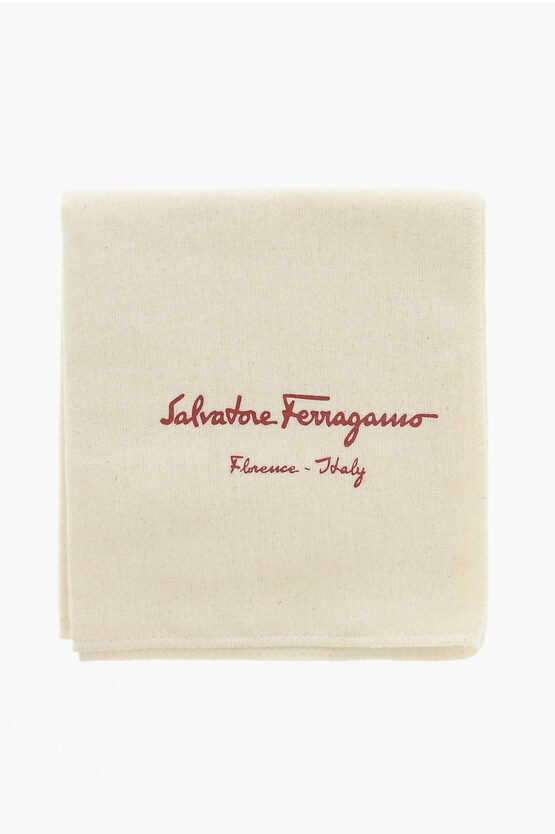 Shop Ferragamo Solid Color Soft Polishing Cloth With Printed Logo