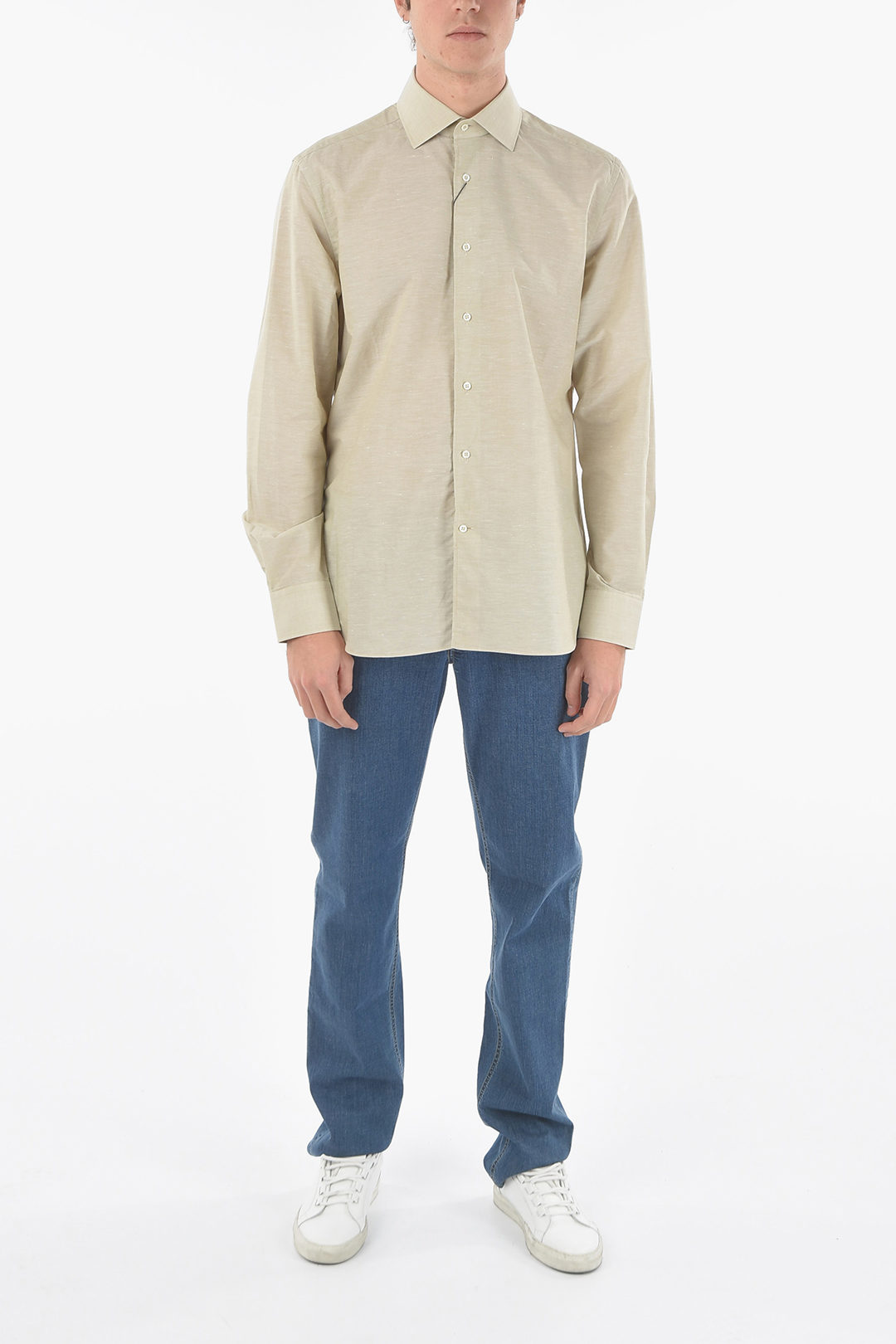 Corneliani Solid Color Spread Collar Shirt men - Glamood Outlet
