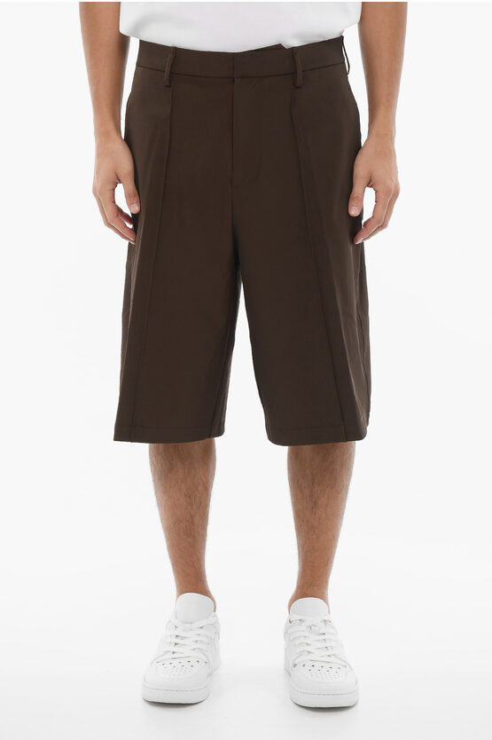 Neil Barrett Solid Color Straight Fit Bermuda Shorts