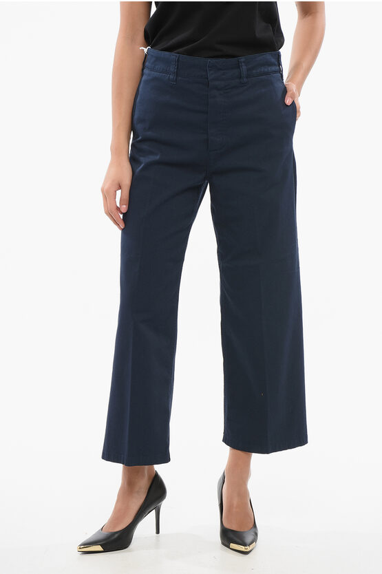Department 5 Solid Color Stretch Cotton Pants With Belt Loops