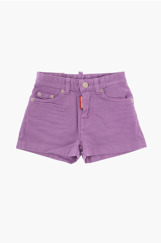 Shop Dsquared2 Solid Color Stretch Cotton Shorts