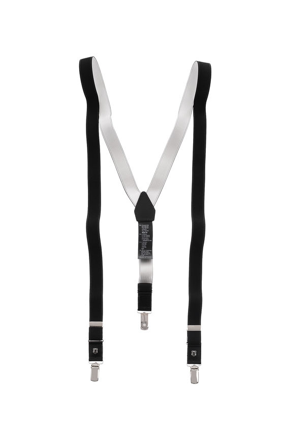 Corneliani Solid Color Stretch Suspenders with Leather Details men
