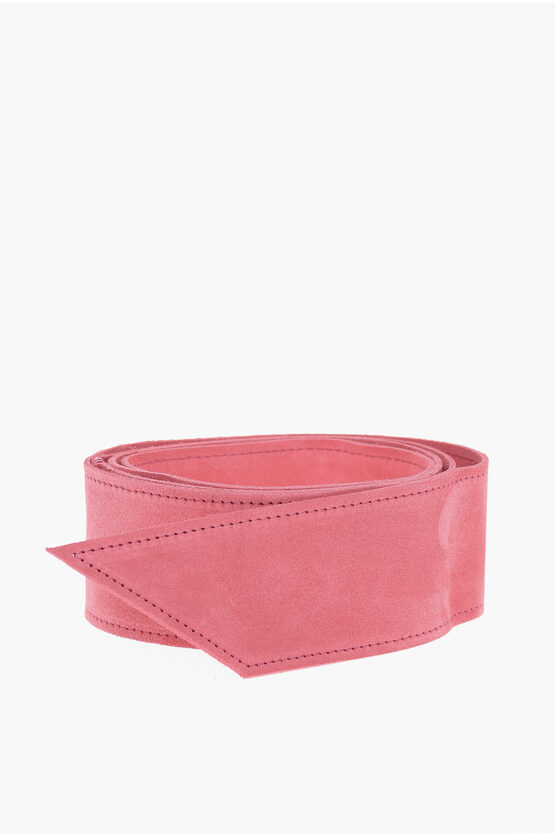 Forte Forte Solid Colour Suede Belt 60mm In Pink