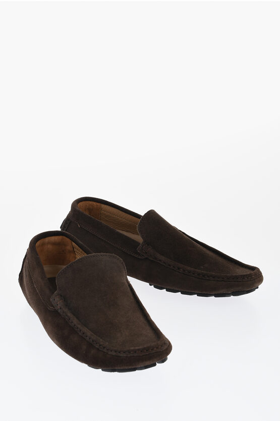 Barker Solid Color Suede Loafers