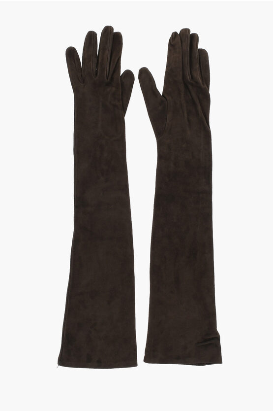 Dsquared2 Solid Color Suede Warm Gloves