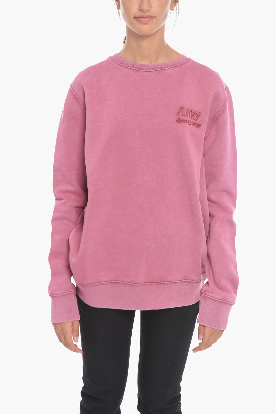 Autry Solid Color SUPER VINTAGE Crew neck Sweatshirt with