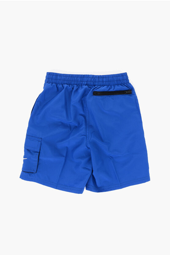 Solid Color Swim Shorts with 4 Pockets