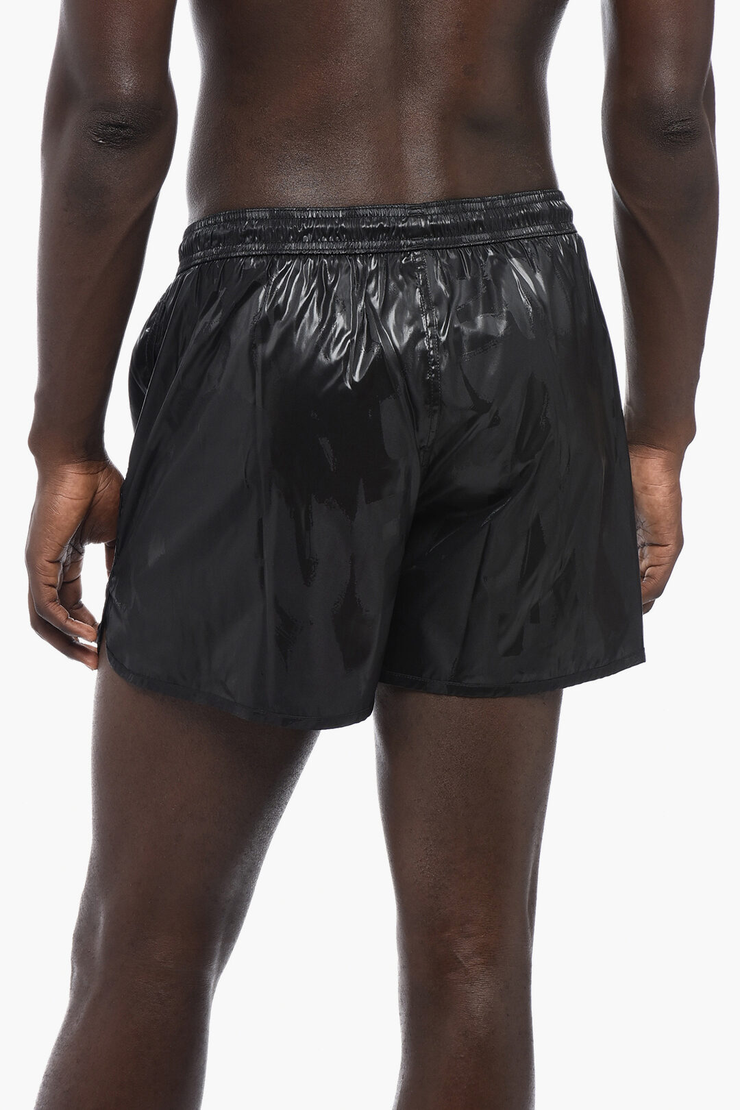 Alexander McQueen Solid Color Swim Shorts with Graffiti