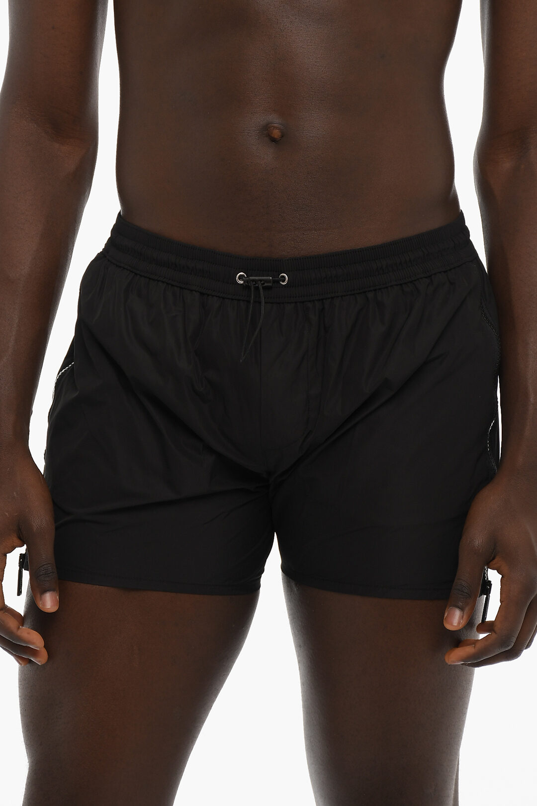 Dsquared2 Solid Color Swim Shorts with Side Zip men