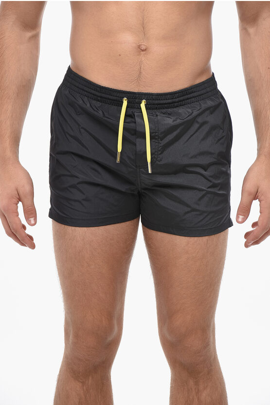 Dsquared2 Solid Color Swim Shorts In Black