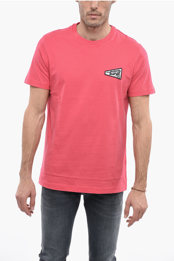 Diesel Solid Colour T-diegor-k58 Crew-neck T-shirt With Embroidery In Pink