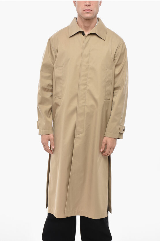 1989 Studio Solid Color Trench Coat With Hidden Buttoning In Brown