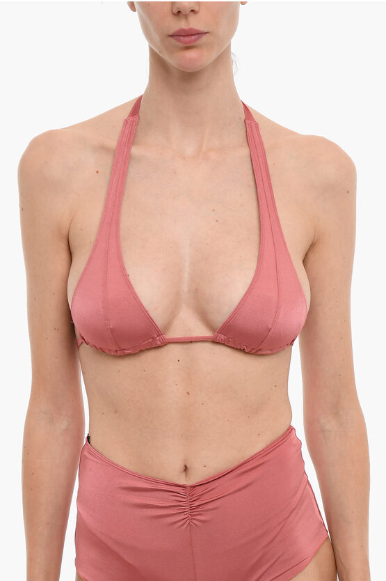 Forte Forte Solid Color Triangle Bikini Top In Pink