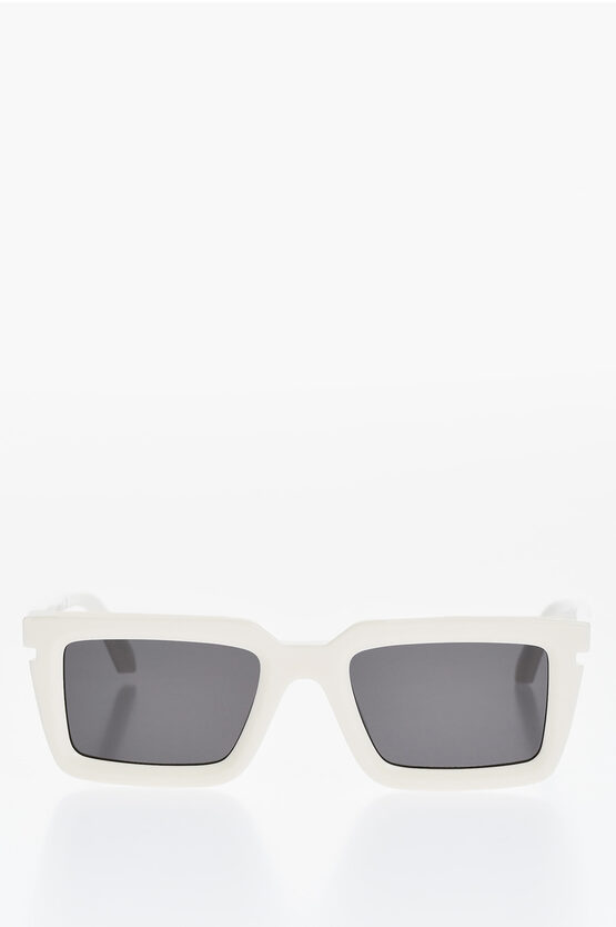Off-white Solid Color Tucson Rectangular Sunglasses In White