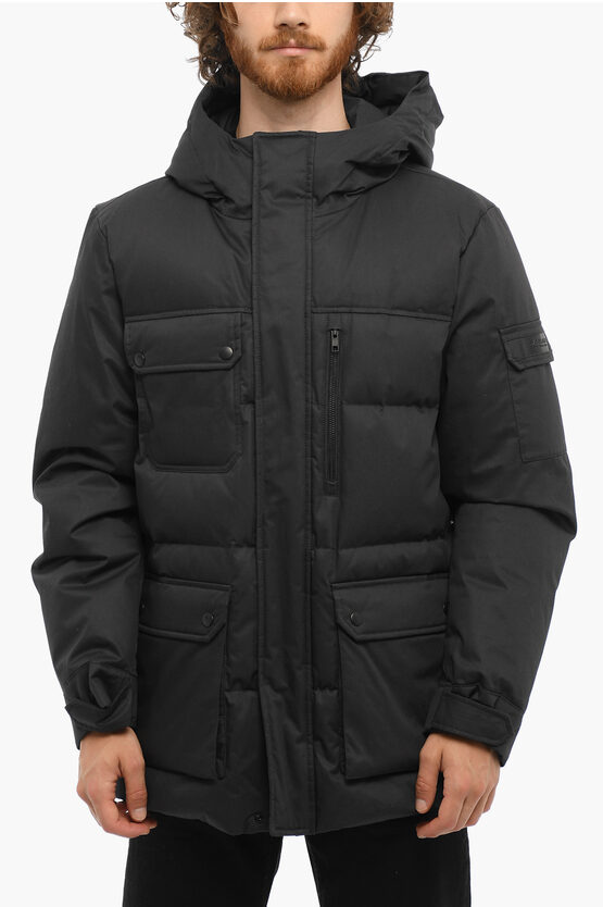 Woolrich Solid Color Utility Down Jacket with Hood men - Glamood Outlet